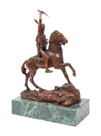 Recast Indian Warrior on Horseback