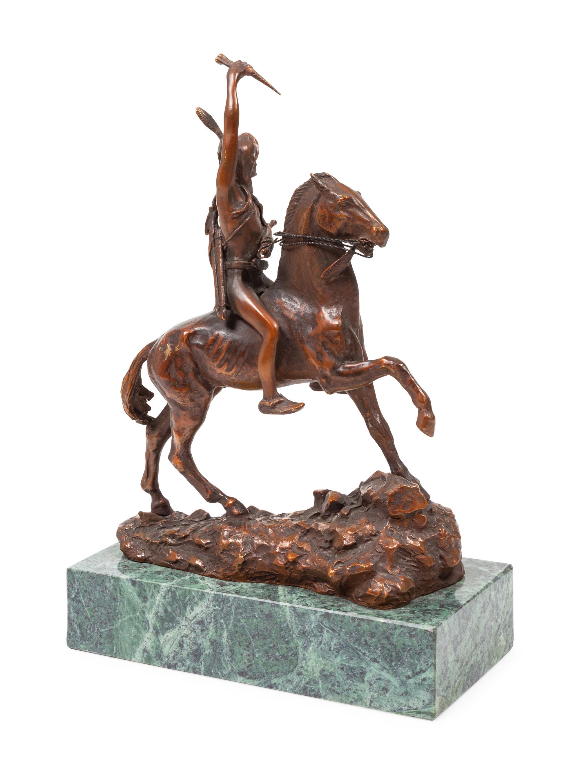 Recast Indian Warrior on Horseback