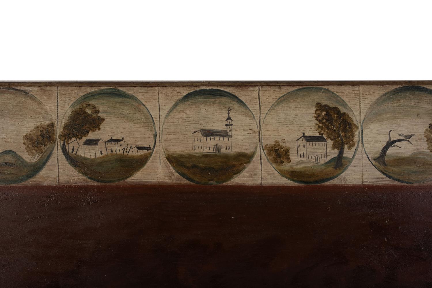 A Trompe L’Oeil Painted Pine Fireboard, 18th Century