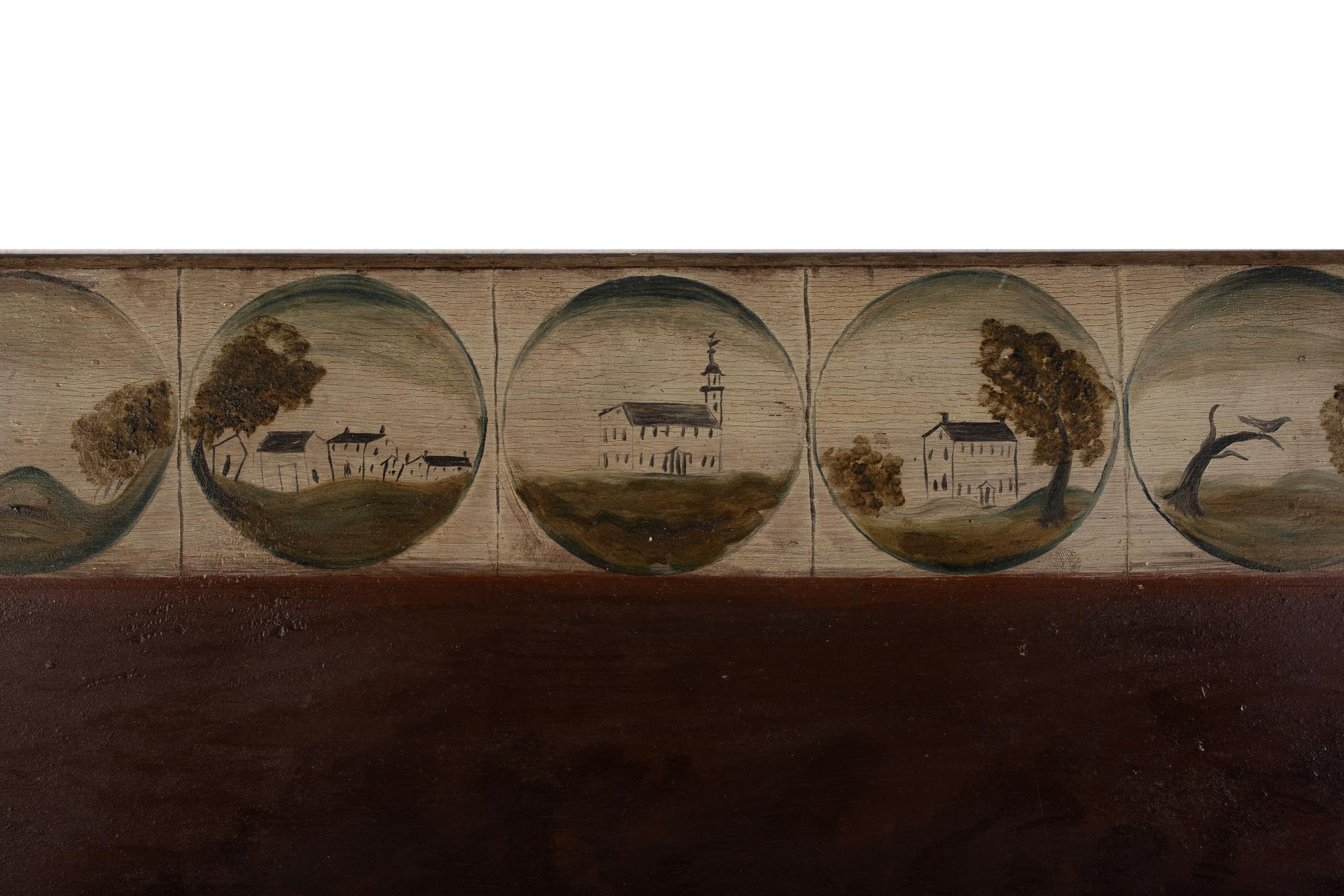 A Trompe L’Oeil Painted Pine Fireboard, 18th Century
