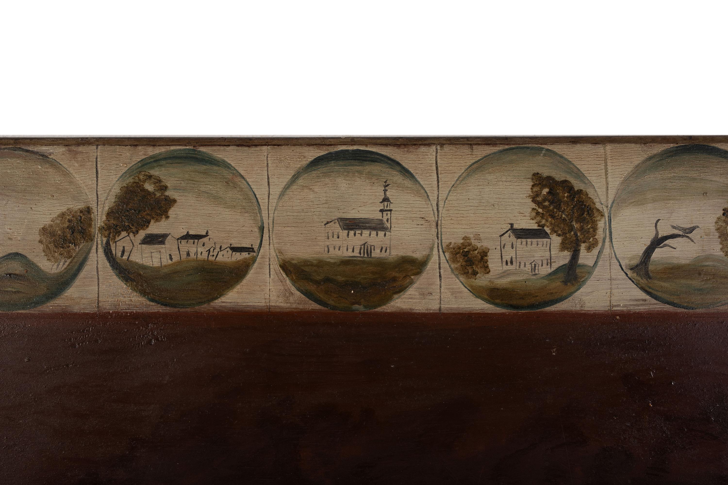 A Trompe L’Oeil Painted Pine Fireboard, 18th Century