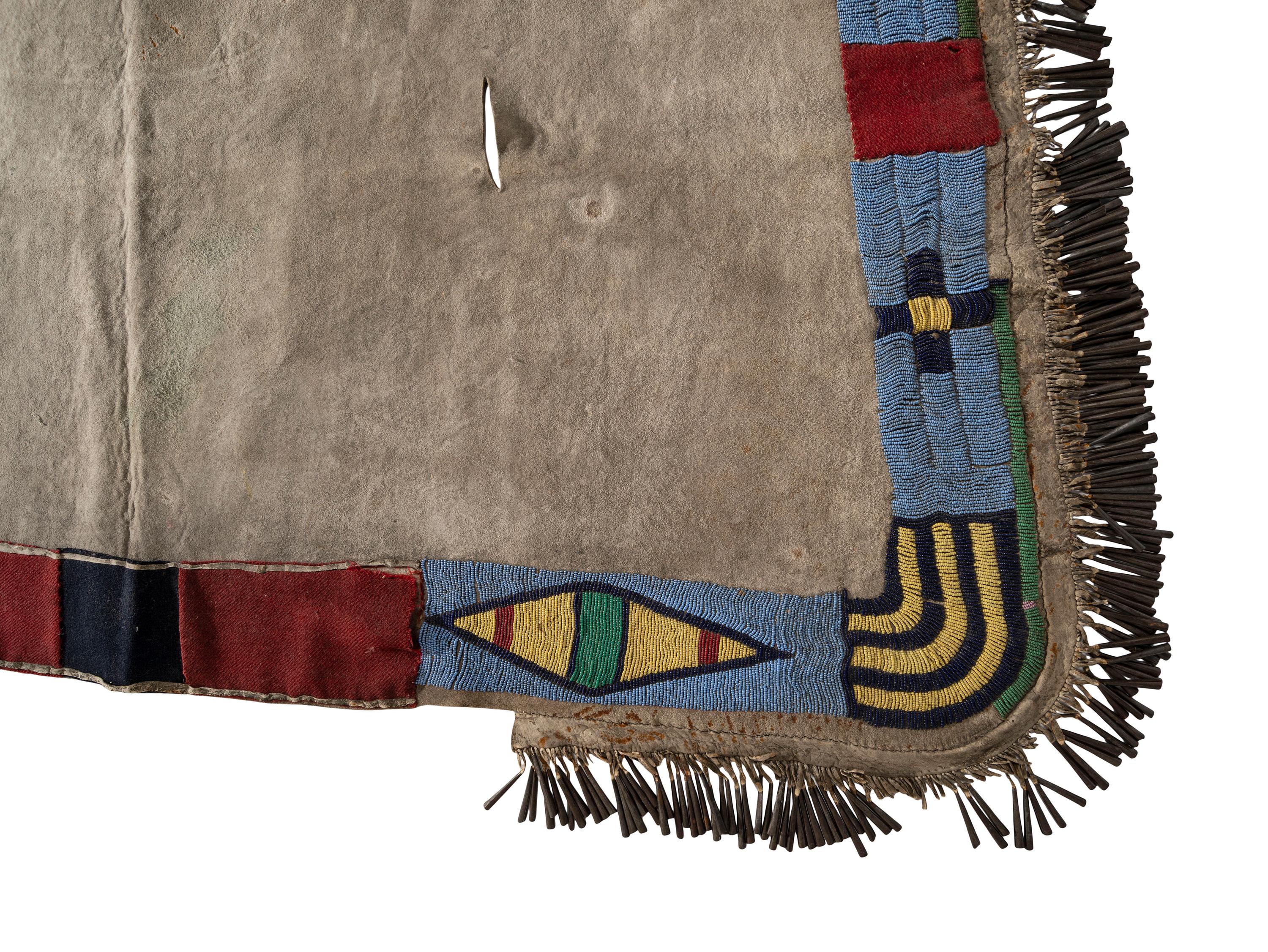 Northern Plains/Plateau Beaded Buffalo Hide Saddle Blanket