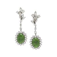 JADEITE JADE AND DIAMOND SET