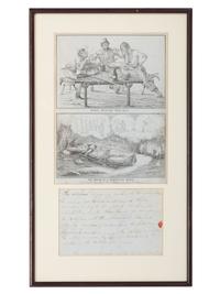 [MINING]. Pictorial California letter sheet depicting gold miners with period note.
