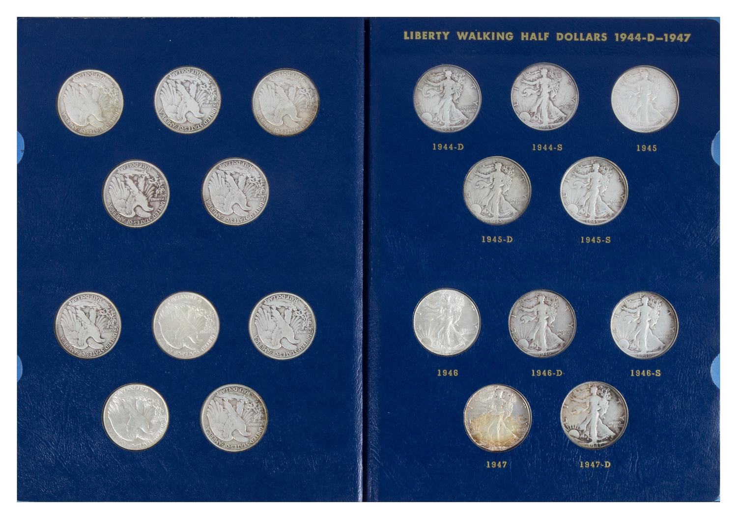 A Group of 103 United States Walking Liberty Half-Dollars