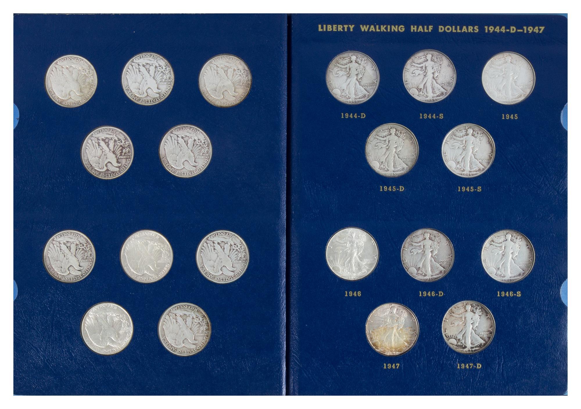 A Group of 103 United States Walking Liberty Half-Dollars