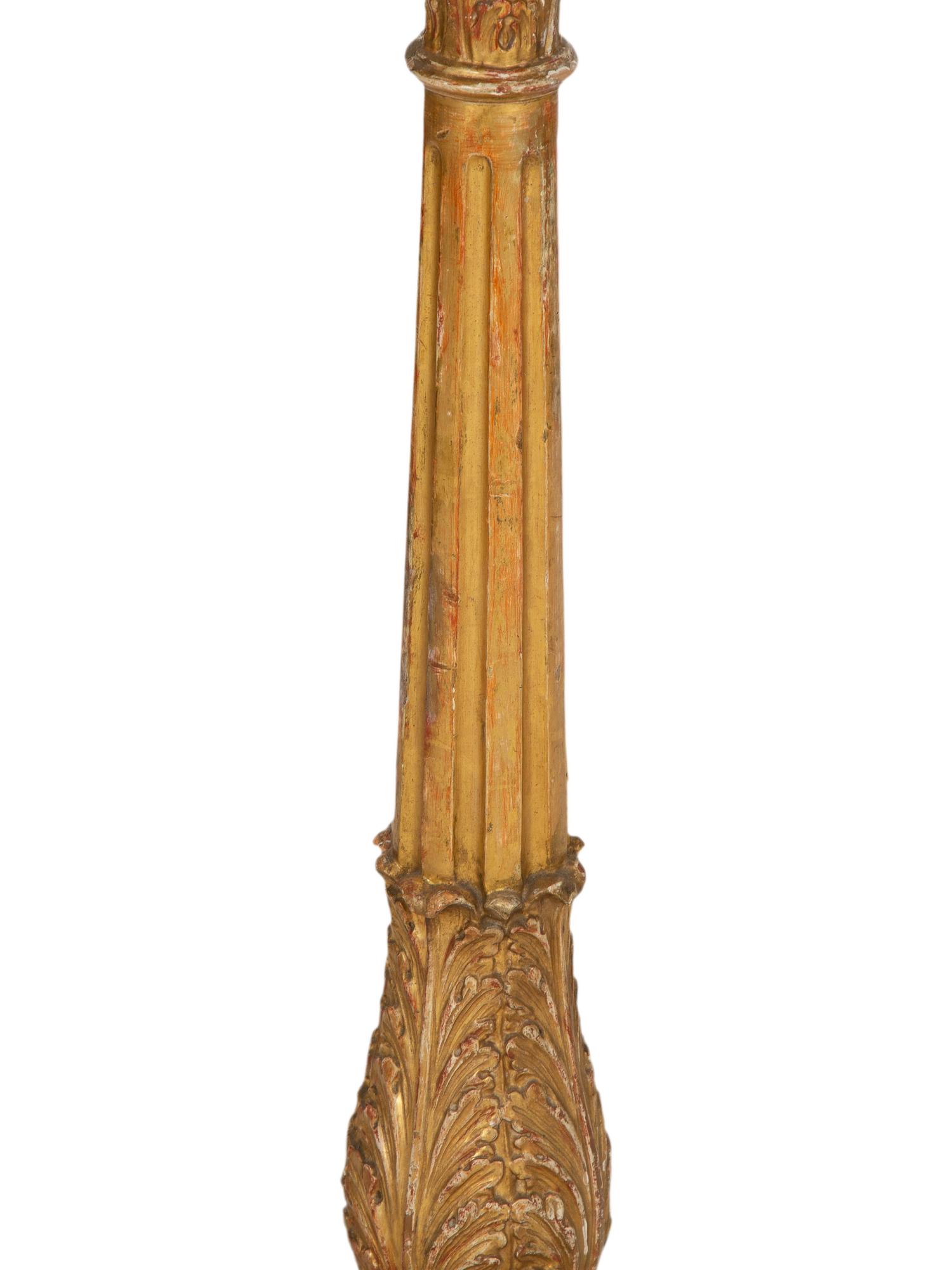A Pair of Louis XVI Giltwood Pedestals