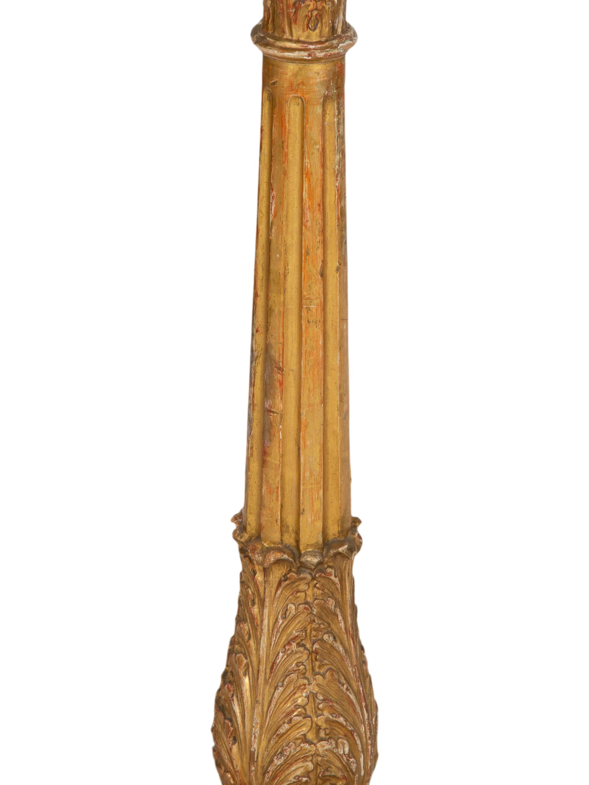 A Pair of Louis XVI Giltwood Pedestals