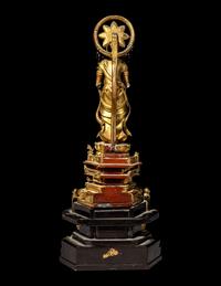 A Japanese Gilt Wood Figure of Kannon