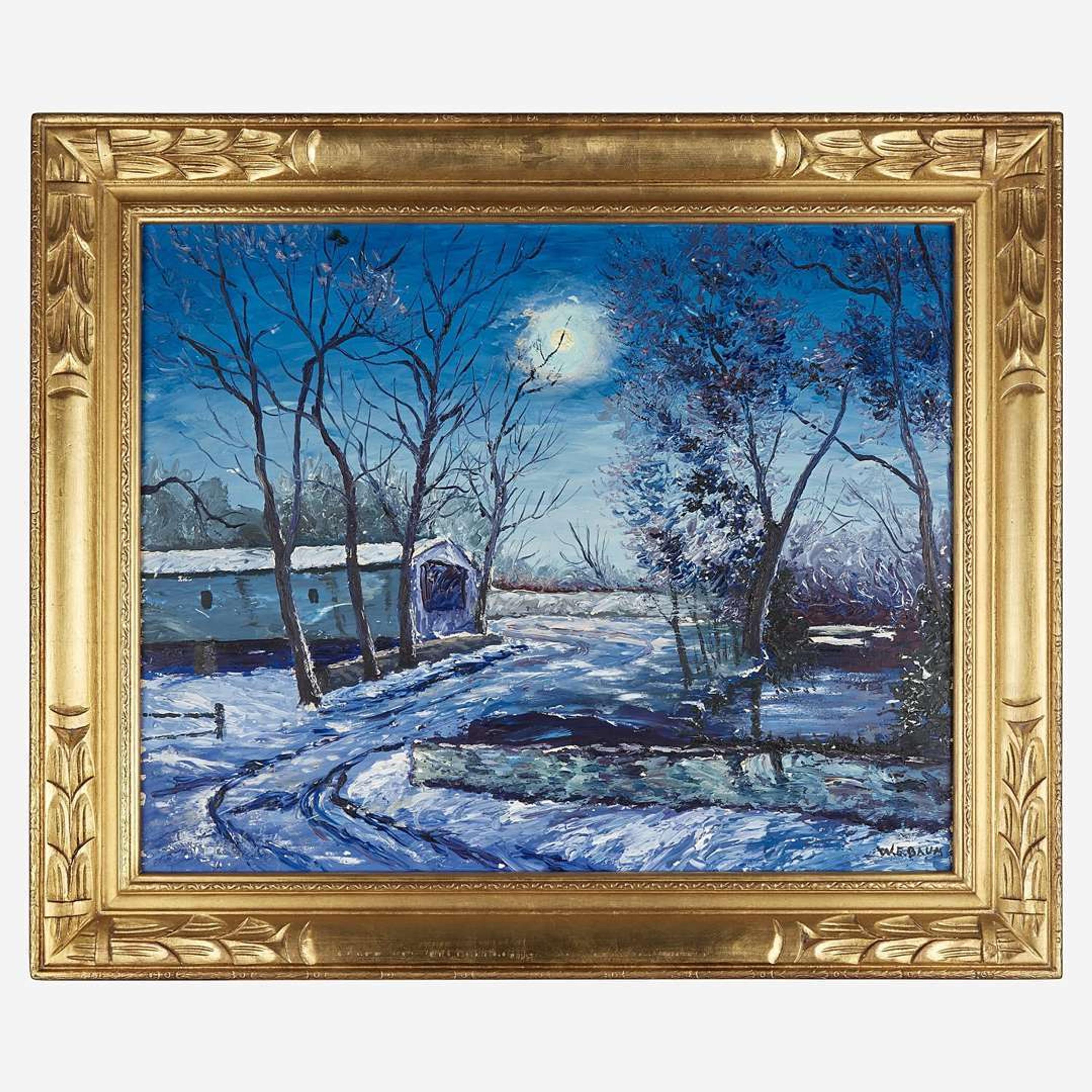 Walter Emerson Baum (American, 1884–1956) Covered Bridge in the Moonlight