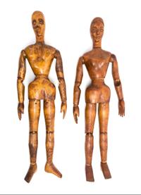Two French Carved Artist's Mannequins Length of each 32 1/2 inches. — LATE 19TH CENTURY