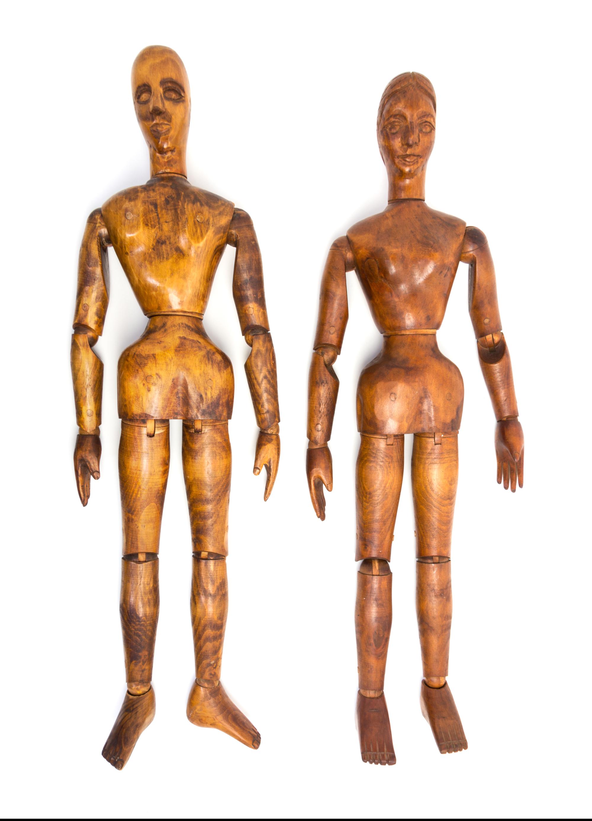 Two French Carved Artist's Mannequins Length of each 32 1/2 inches. — LATE 19TH CENTURY