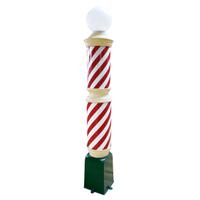 A Metal and Glass Barber Pole 12" W x 12" D x 89" H — United States, Early 20th Century