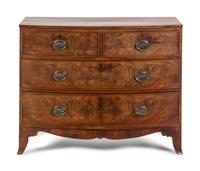 A George III Mahogany and Walnut Chest of Drawers