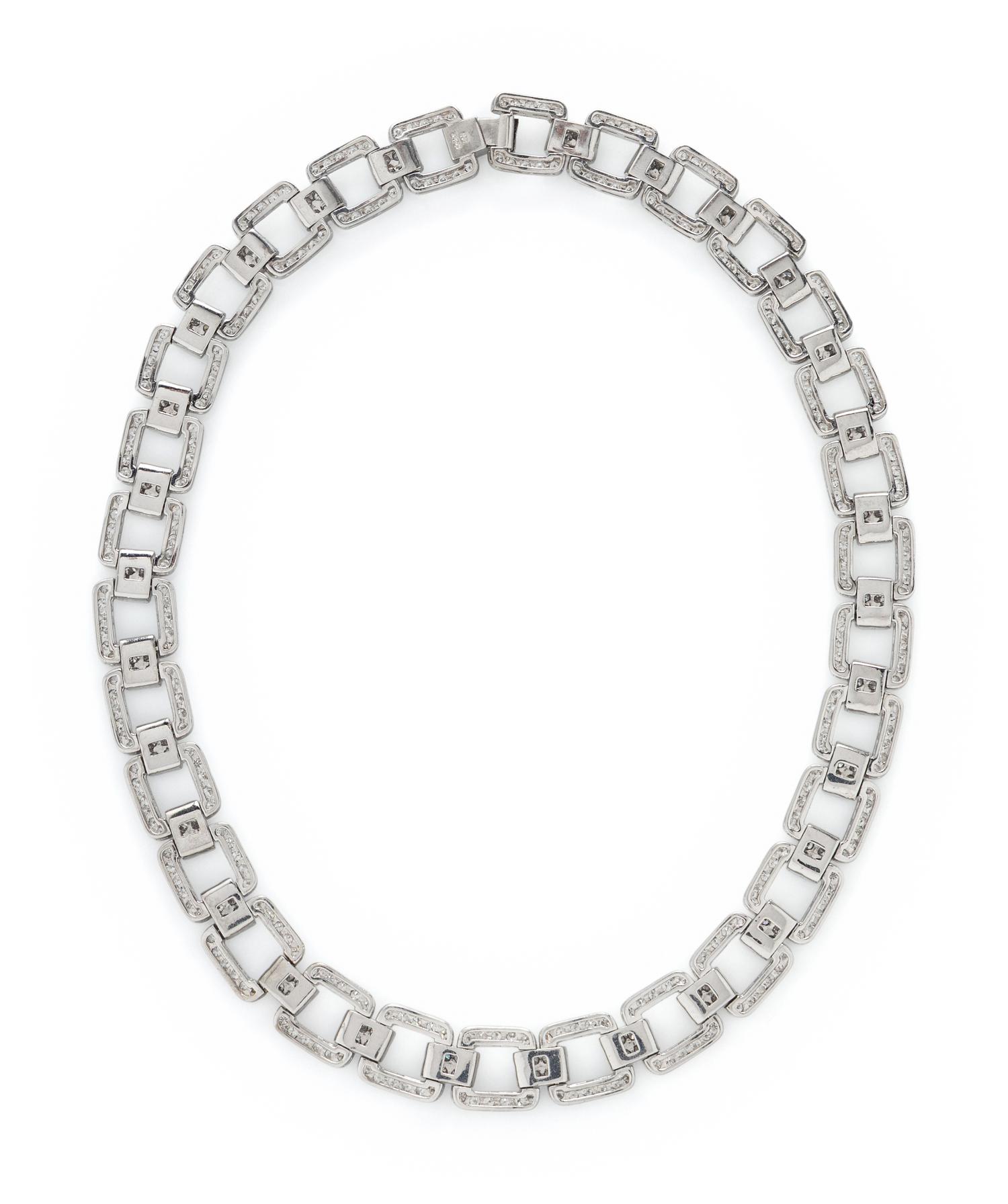 DIAMOND AND WHITE GOLD CONVERTIBLE NECKLACE AND BRACELET