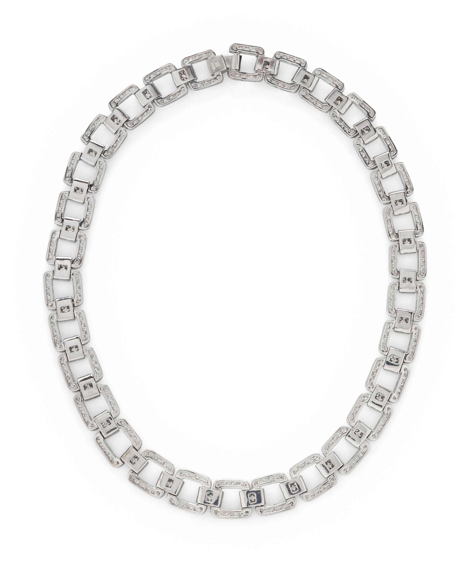 DIAMOND AND WHITE GOLD CONVERTIBLE NECKLACE AND BRACELET
