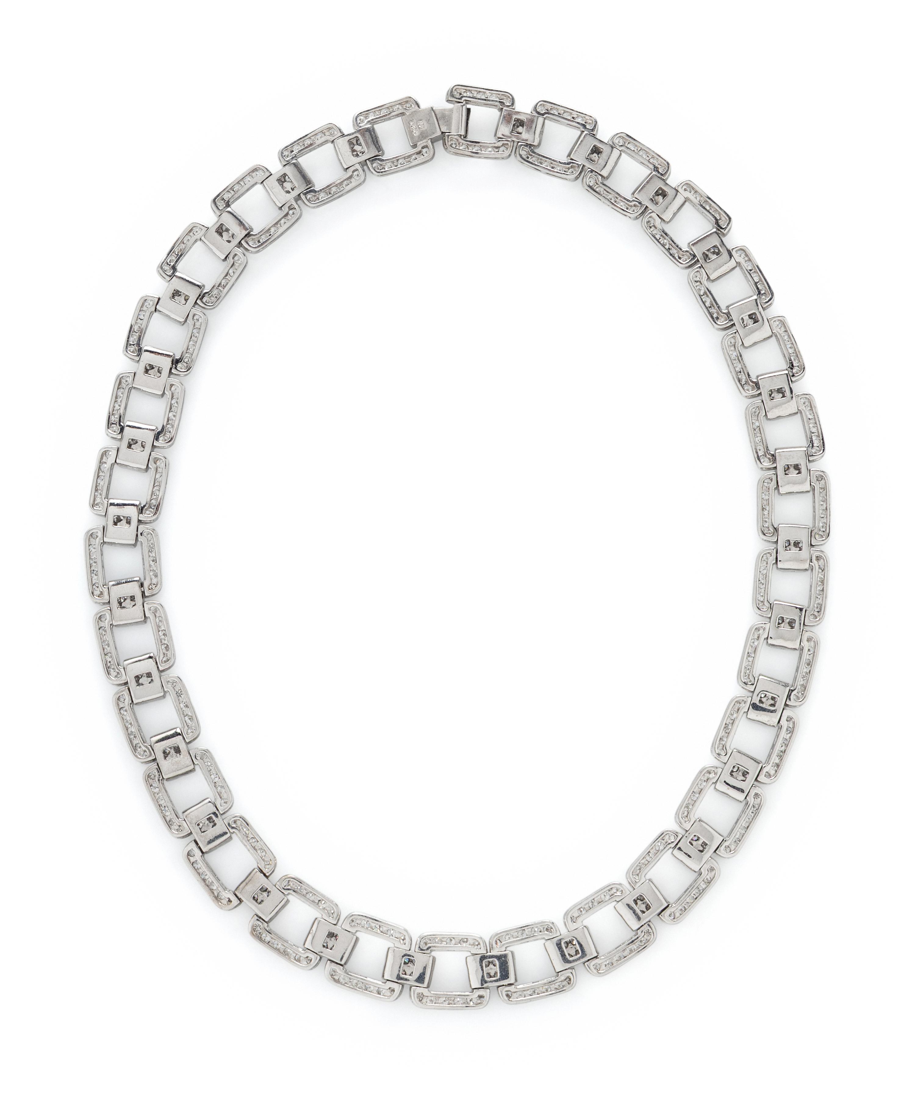 DIAMOND AND WHITE GOLD CONVERTIBLE NECKLACE AND BRACELET