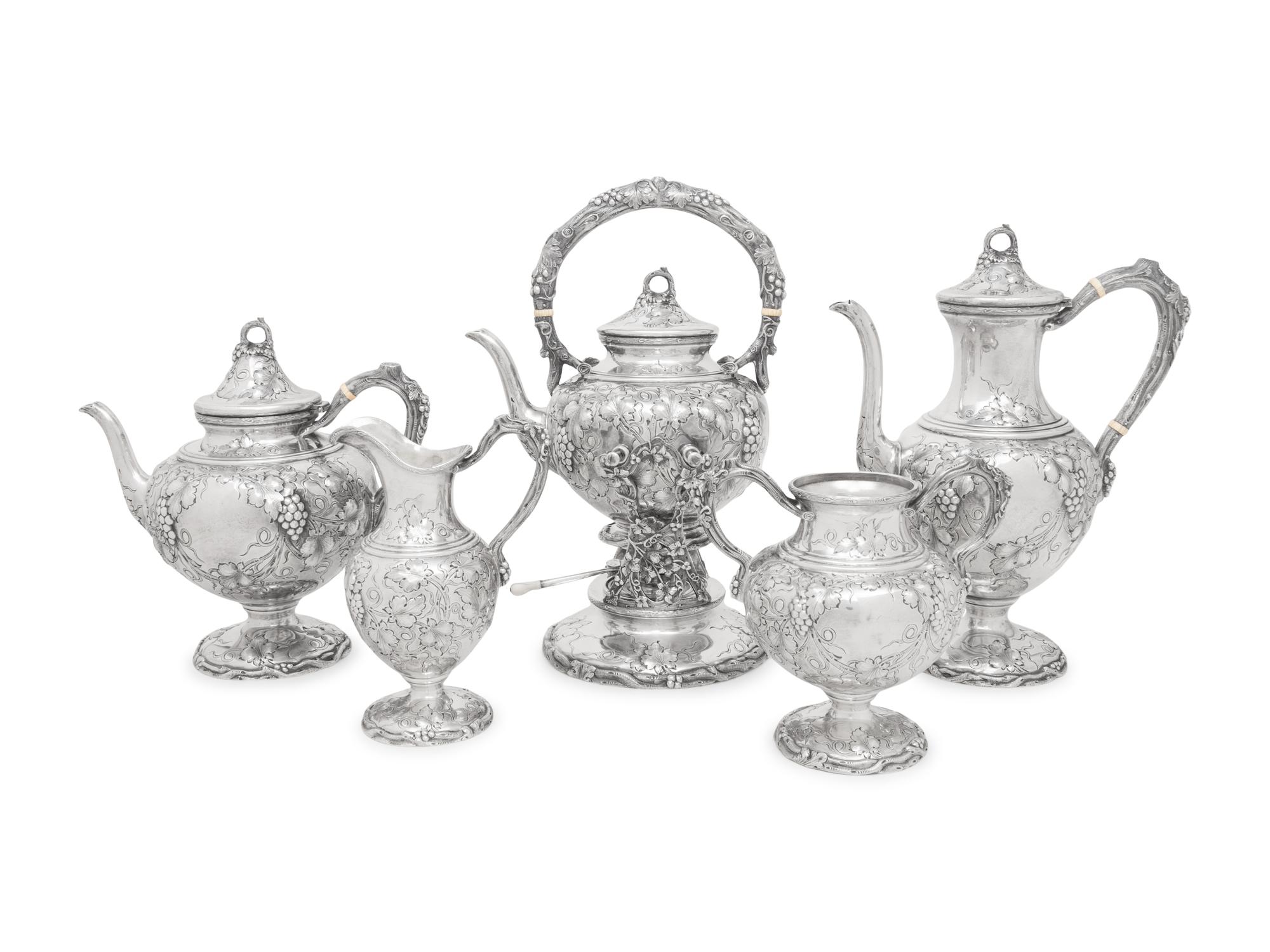 An American Silver Five-Piece Tea and Coffee Service