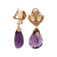 MAZ, YELLOW GOLD AND MULTIGEM EARCLIPS