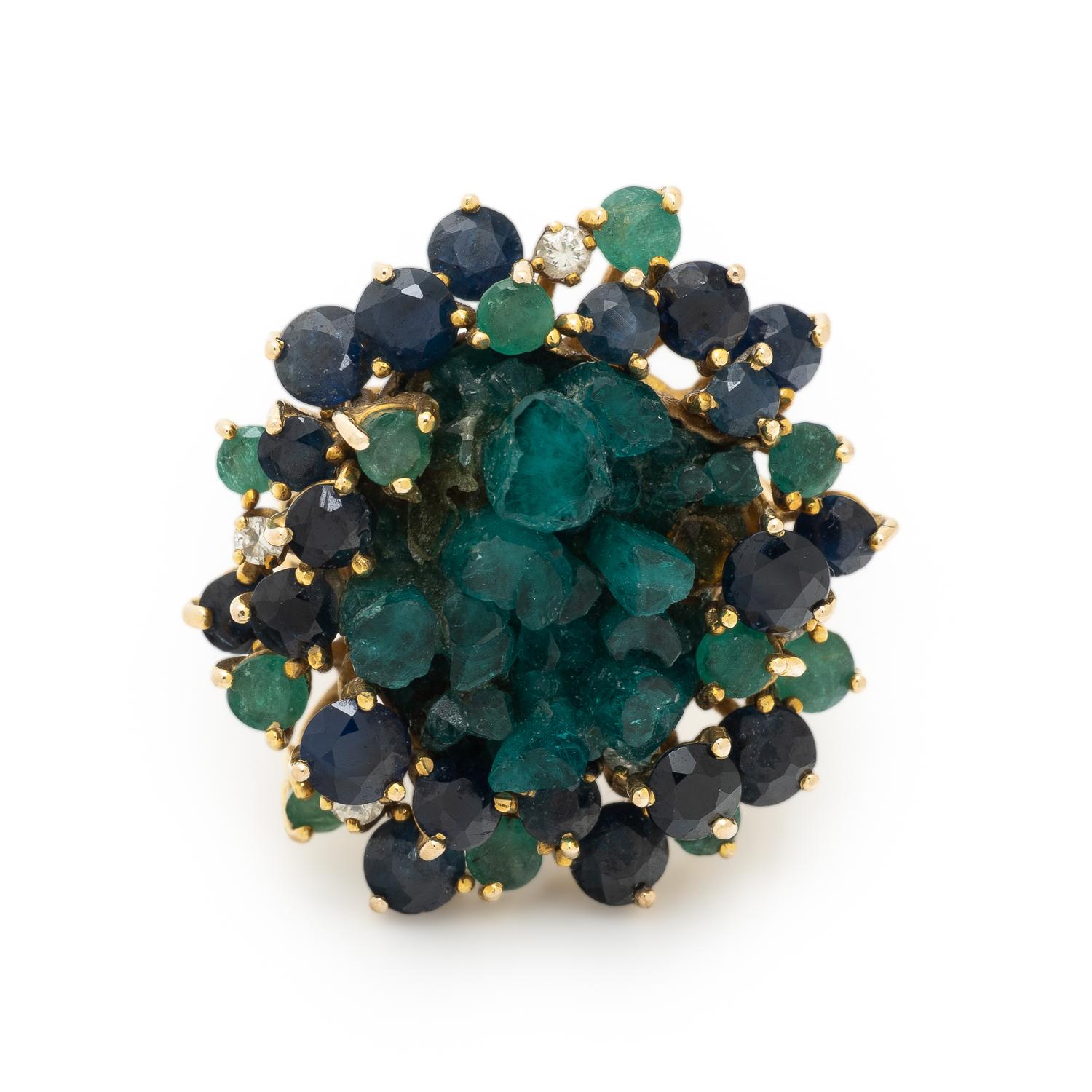 Multigem and Diamond Ring