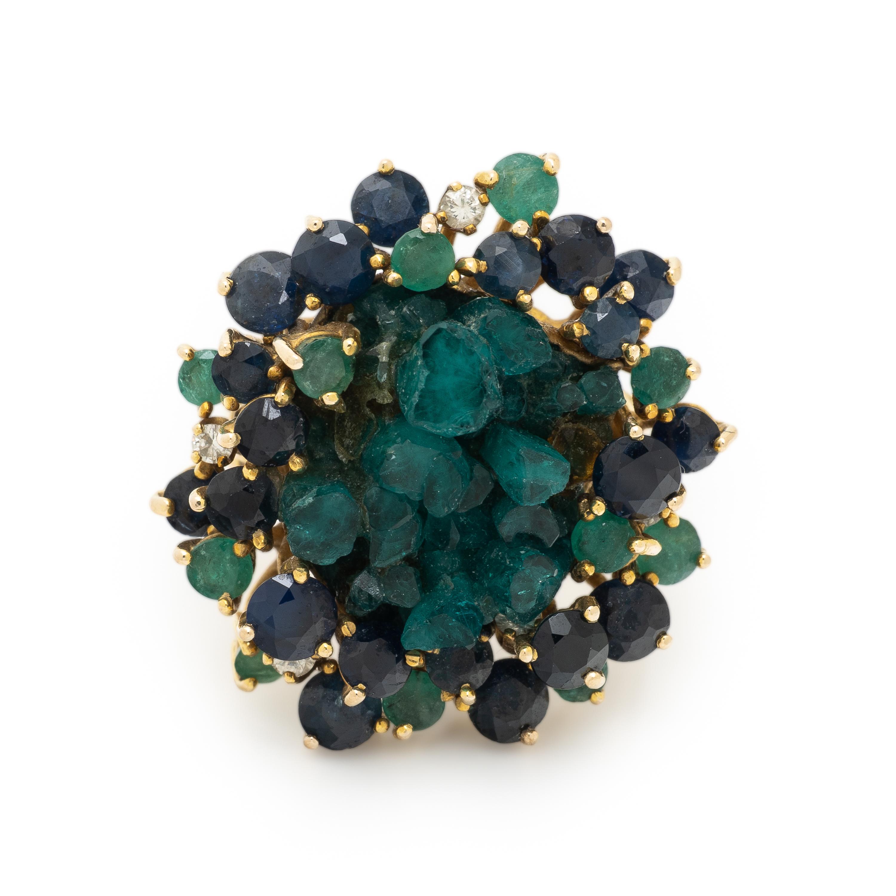 Multigem and Diamond Ring
