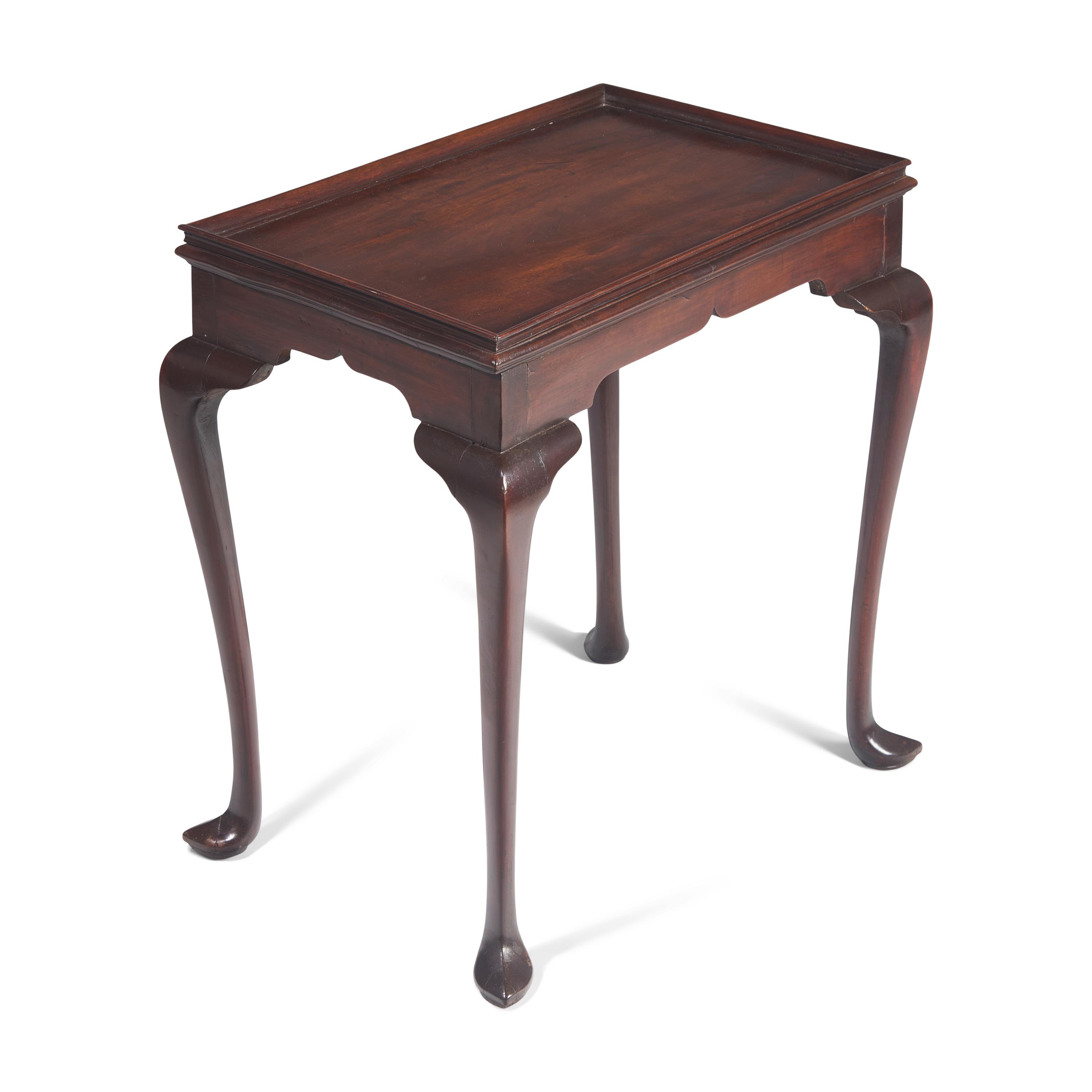 A Queen Anne Mahogany Tray-Top Tea Table