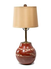 Santa Clara Redware Pottery Lamp