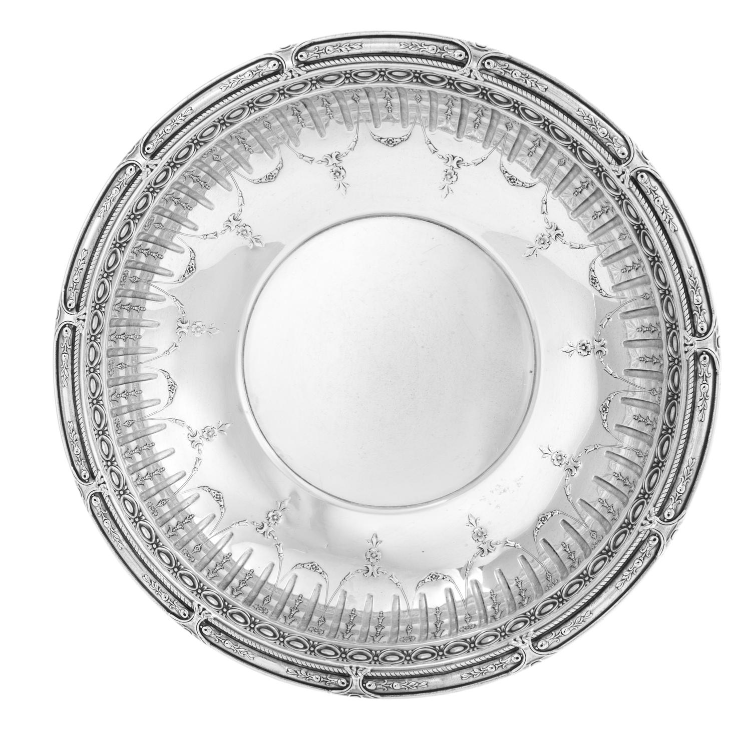 An American Silver Bowl, Gorham Mfg. Co., Providence, RI, 1944, in the Marie Antoinette pattern.