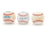 A Collection of Signed Autograph Baseballs Including Hall of Famers and Pete Rose