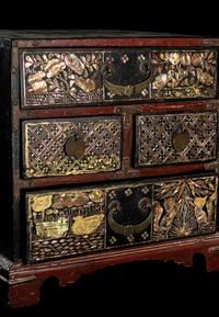 Two Korean Mother-of-Pearl Inlaid Lacquered Accessory Boxes
