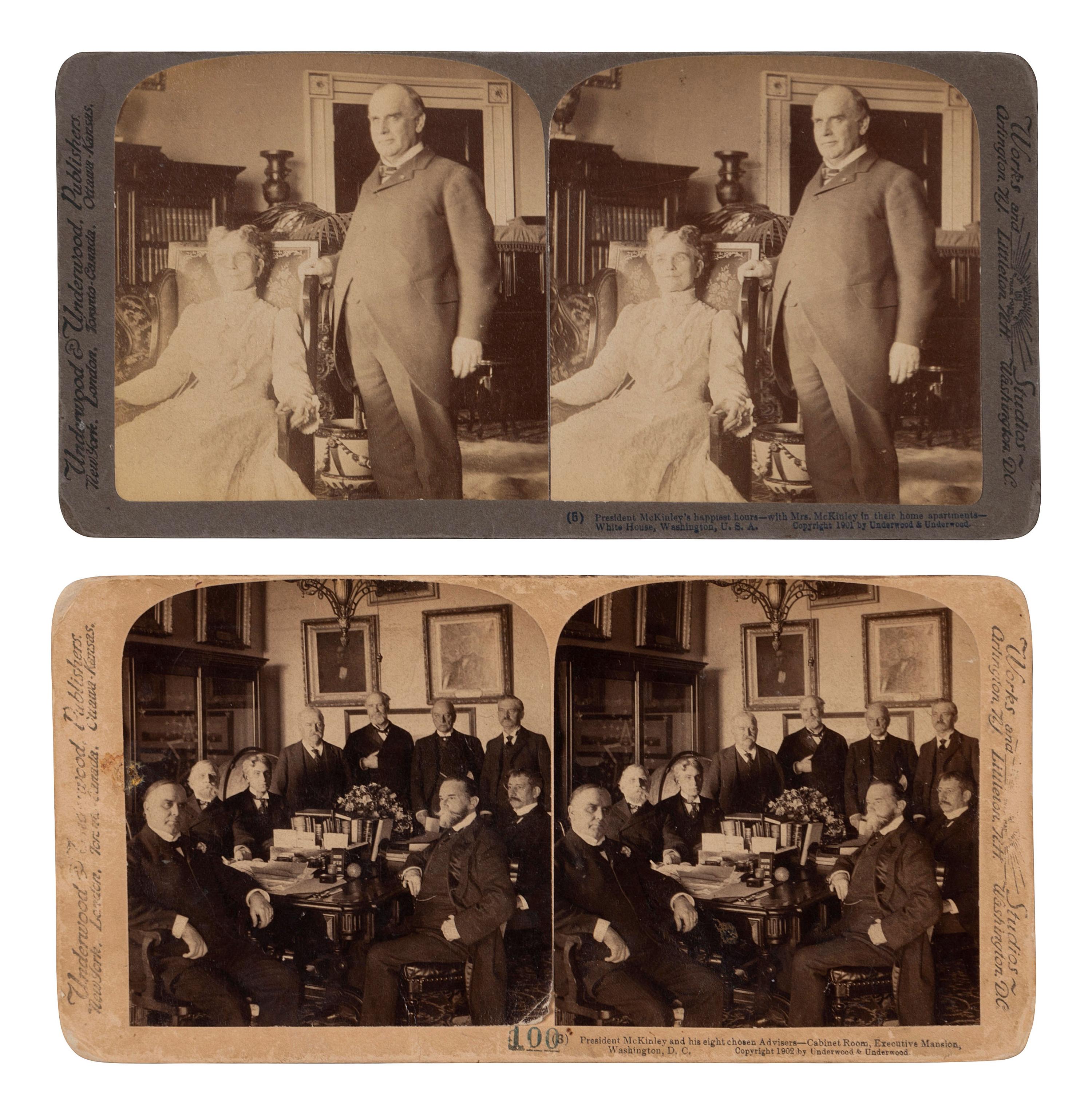 [PRESIDENTS]. A group of photographs and real photo postcards featuring Presidents Theodore Roosevelt, William McKinley, and Calvin Coolidge, comprising: