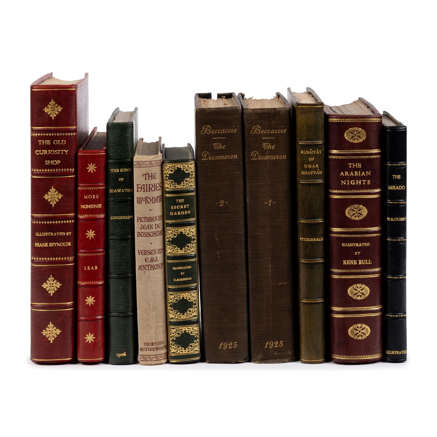 [Bindings]. A group of 9 illustrated titles, most finely bound, comprising: