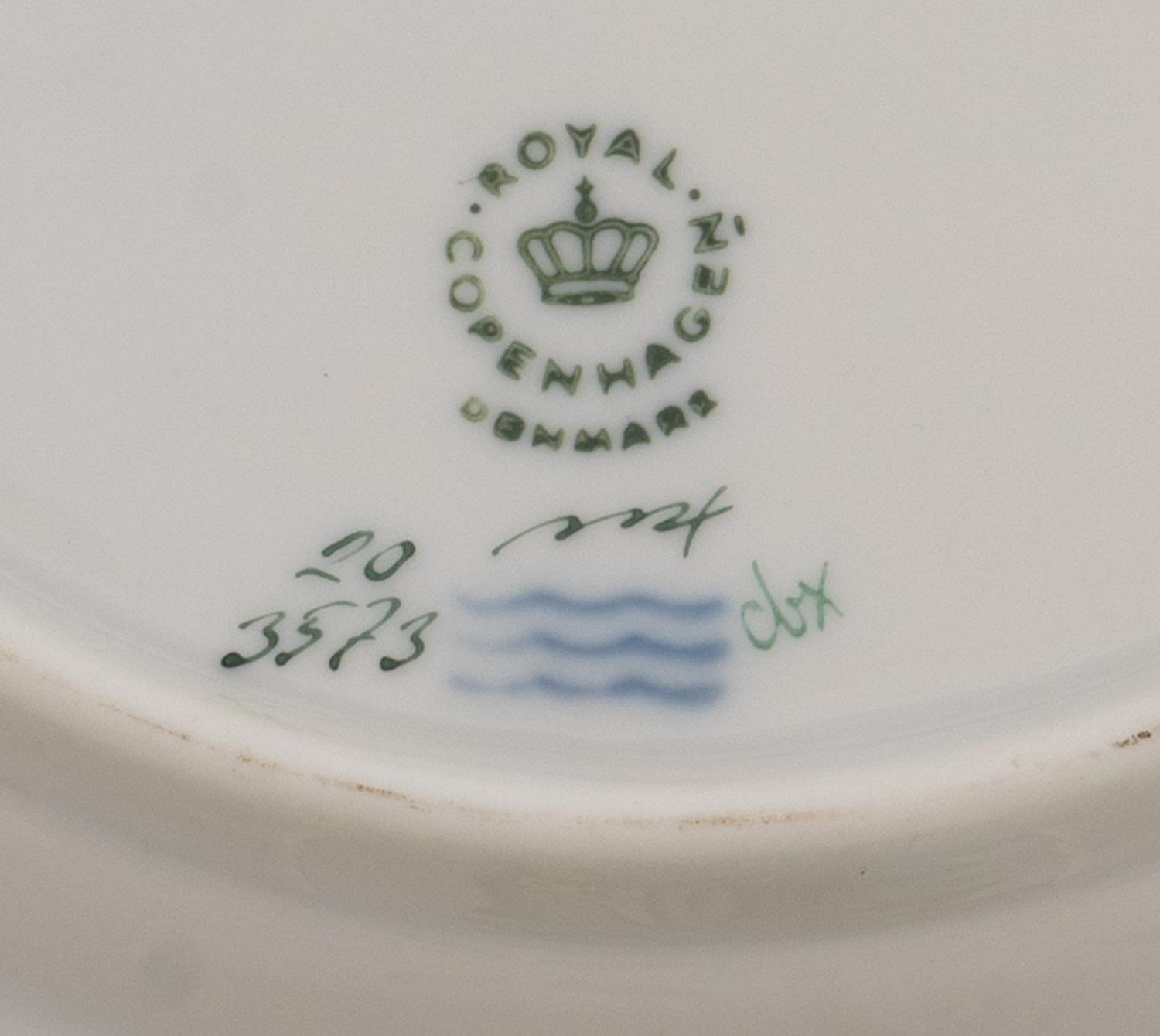 A Set of Ten Royal Copenhagen Flora Danica Salad Plates