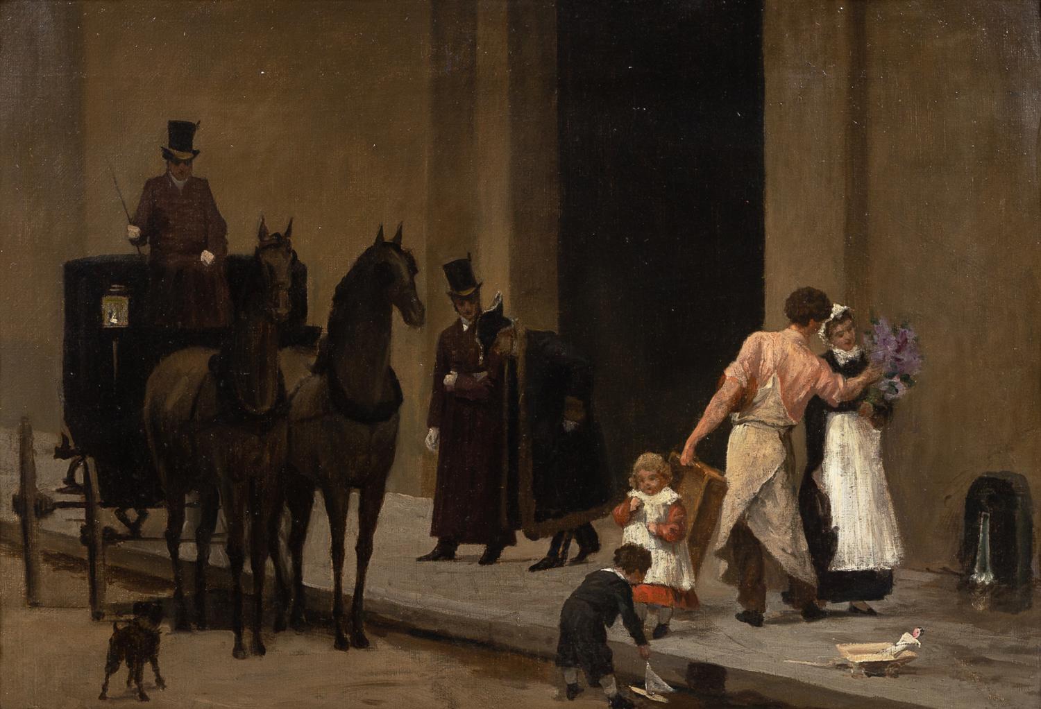 Marie-François Firmin-Girard, (French, 1838-1921), Street Scene, c. 1870