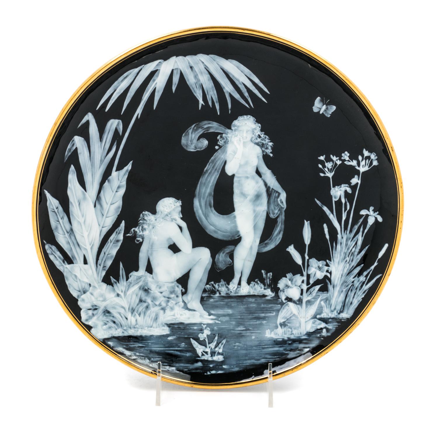 An English Pate-sur-Pate Porcelain Charger — GEORGE JONES, LATE 19TH CENTURY
