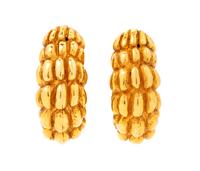 Dominique Aurientis Gold Earrings, 1980-90s