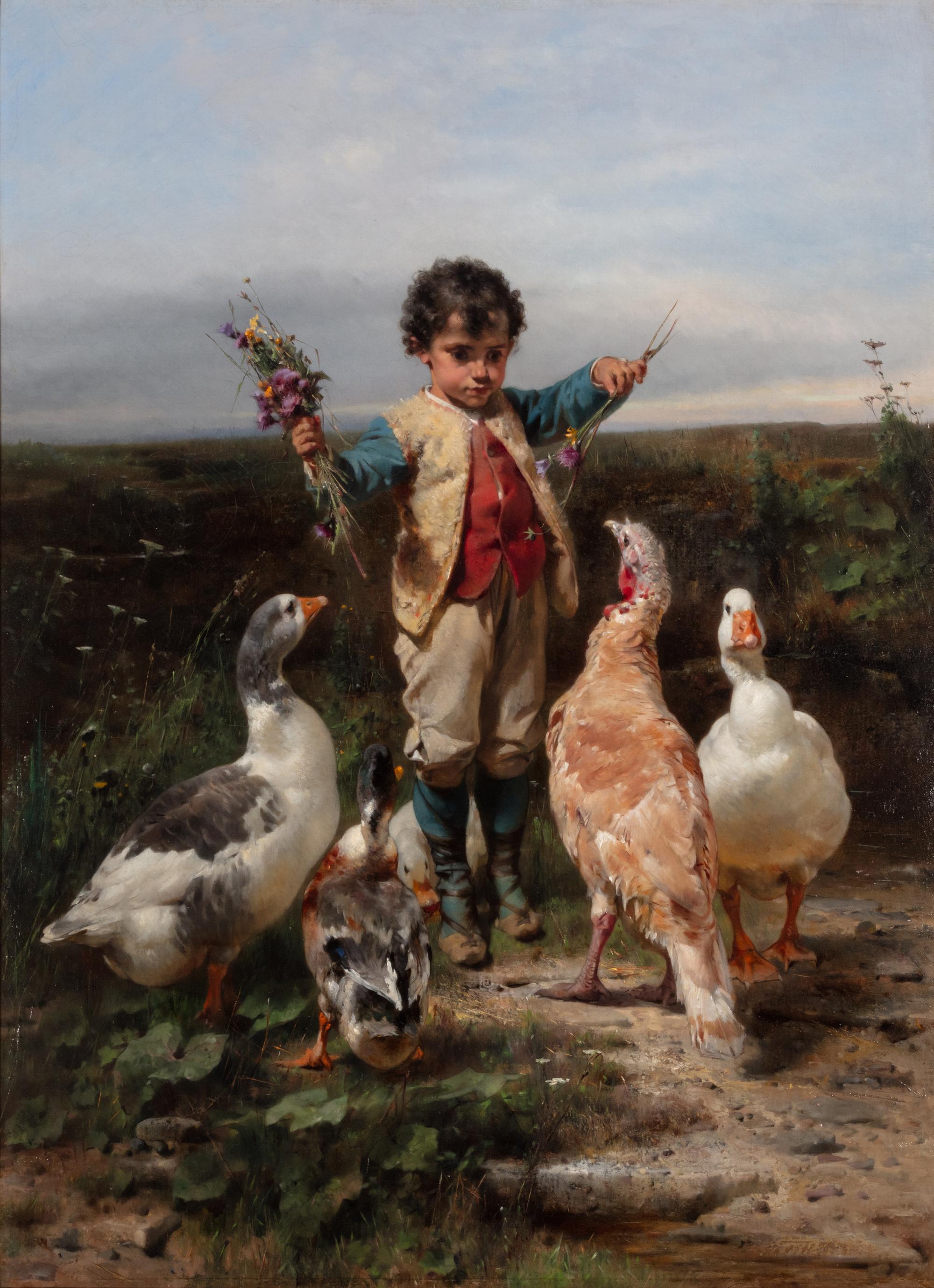 Johann Till (Austrian, 1827-1894) — The Little Goose Boy