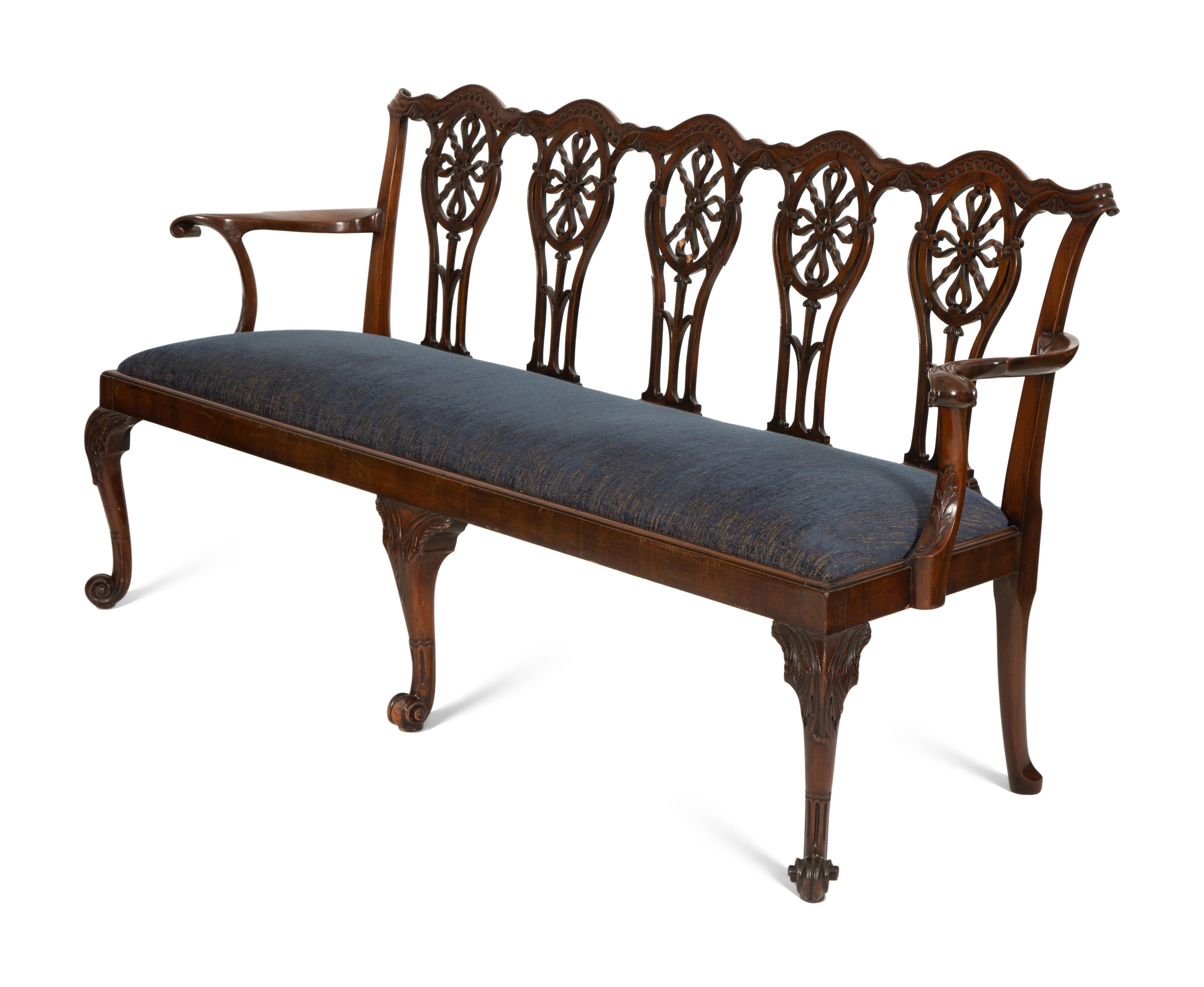 A George III Style Mahogany Settee