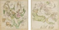 [CELESTIAL MAPS]. A pair of engraved celestial maps or star charts. Hartford, CT: F.J. Huntington, 1835