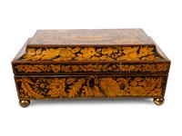 A Regency Penwork Tea Caddy — EARLY 19TH CENTURY