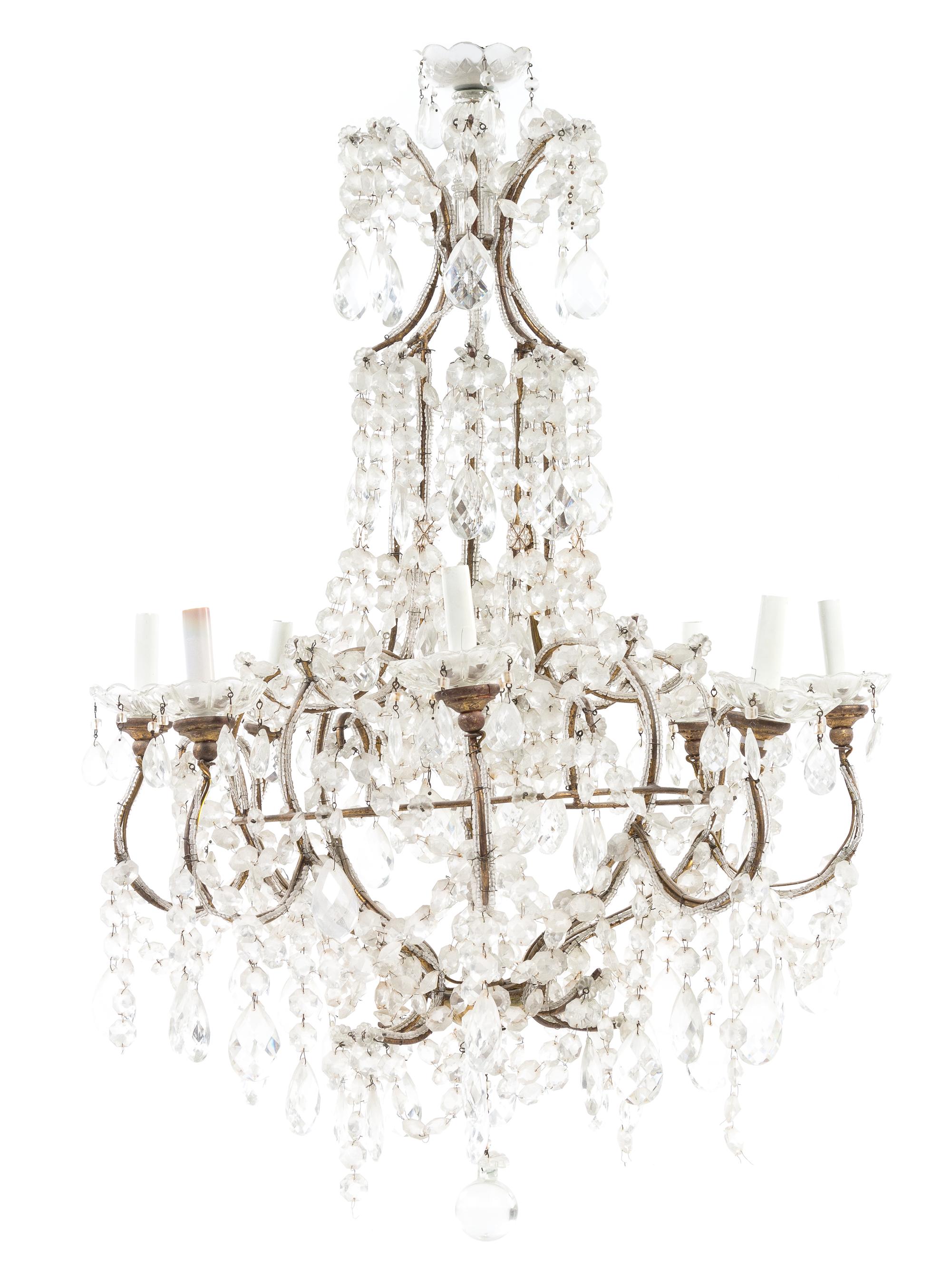A French Bronze Eight-Light Chandelier Diameter 25 inches. — 19TH CENTURY