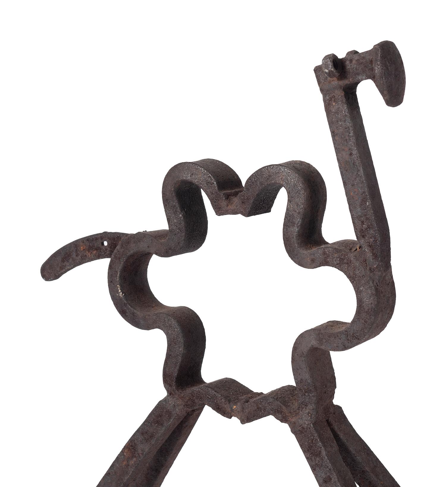 A Wrought Iron Camel Form Garden Figure