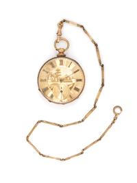 18K YELLOW GOLD OPEN FACE POCKET WATCH