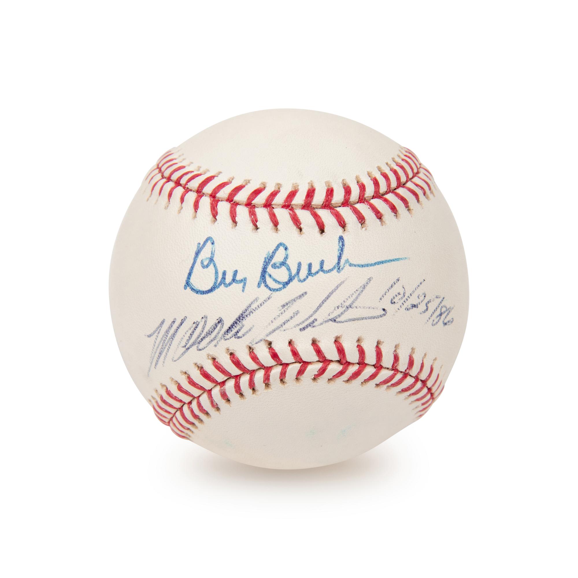 A Bill Buckner and Mookie Wilson Dual Signed Autograph Baseball