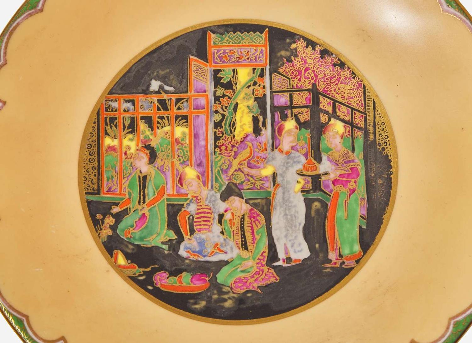 A Wedgwood Fairyland Lustre "Nizami" Pattern Plate, UK, 1920s