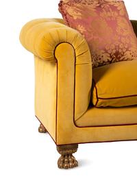 A Pair of Custom Velvet Upholstered Chesterfield Sofas