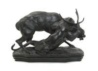 A French Bronze Animalier Group, ANTOINE LOUIS BARYE (1796-1875), Height 14 x width 20 inches. — ANTOINE LOUIS BARYE (1796-1875),