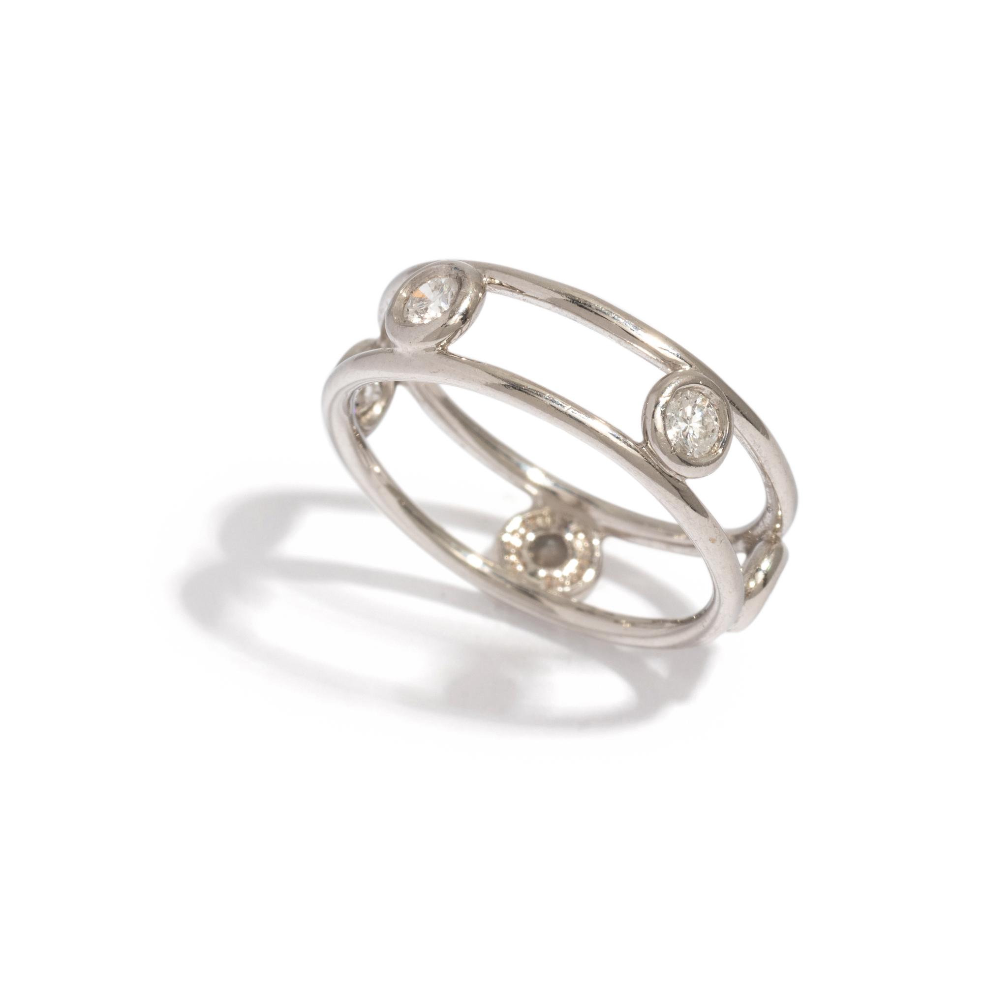 TIFFANY & CO., ELSA PERETTI, PLATINUM 'DIAMONDS BY THE YARD' RING