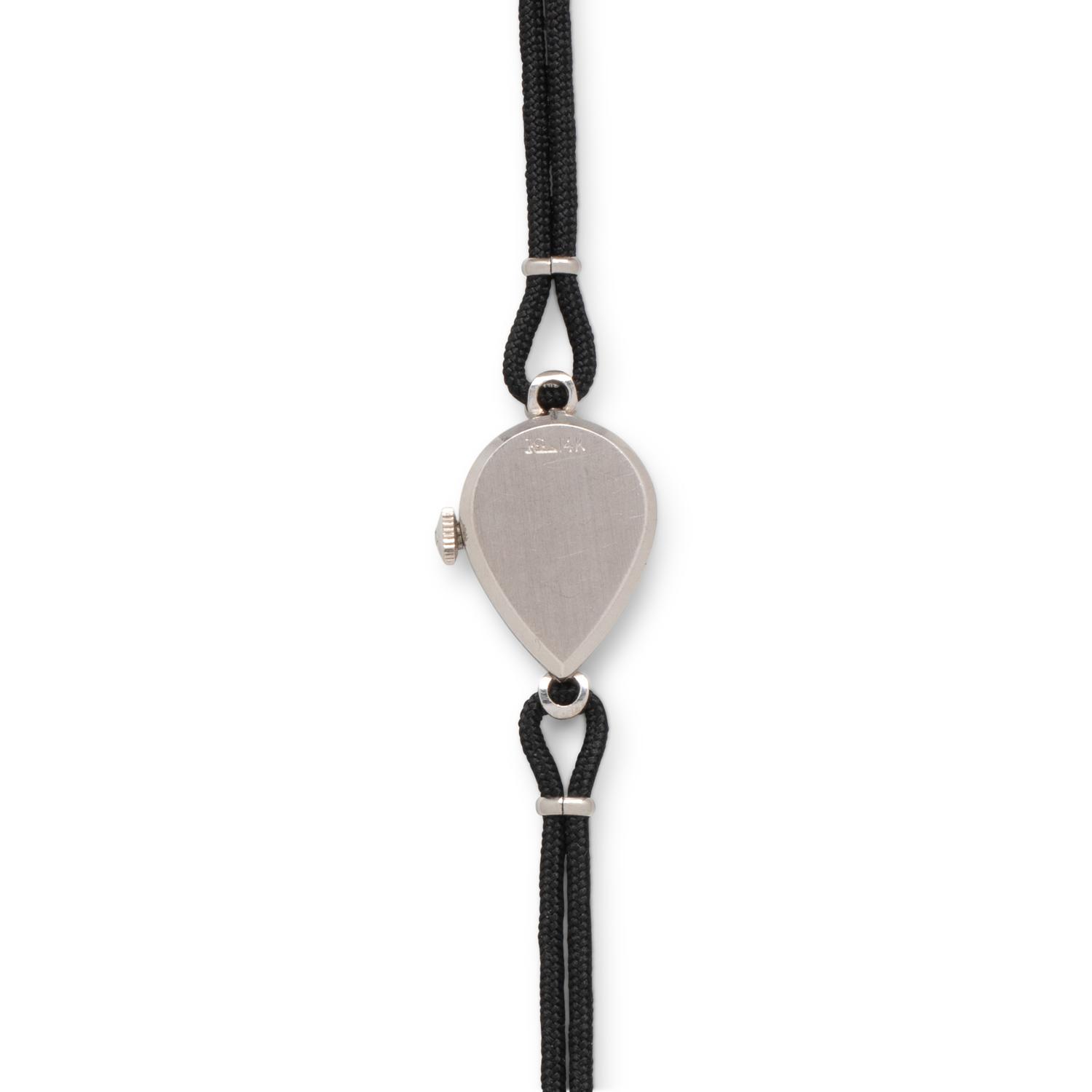 LECOULTRE, 14K WHITE GOLD AND DIAMOND WATCH
