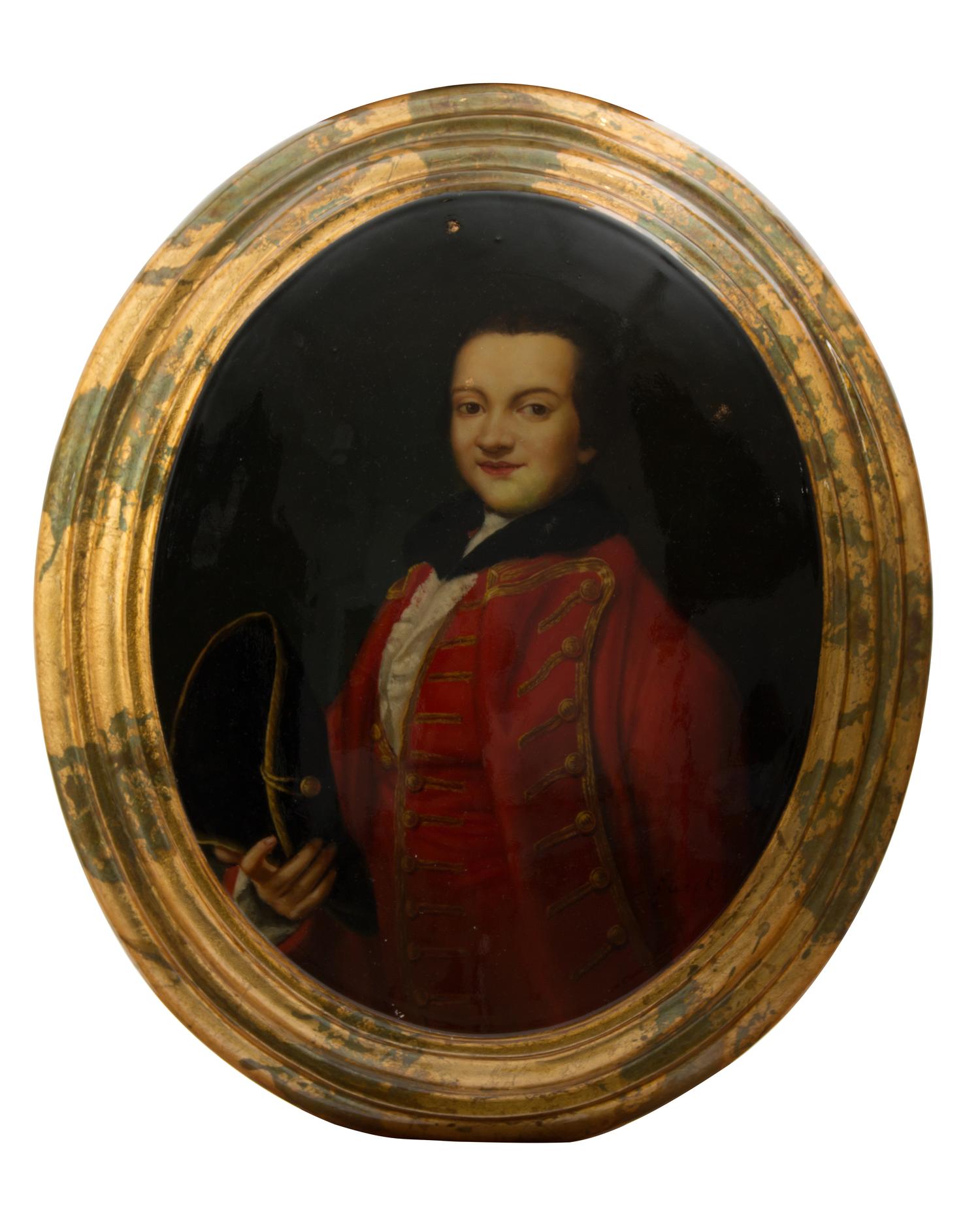 A Continental Painted Plaque Height 12 1/2 inches. — LATE 20TH CENTURY